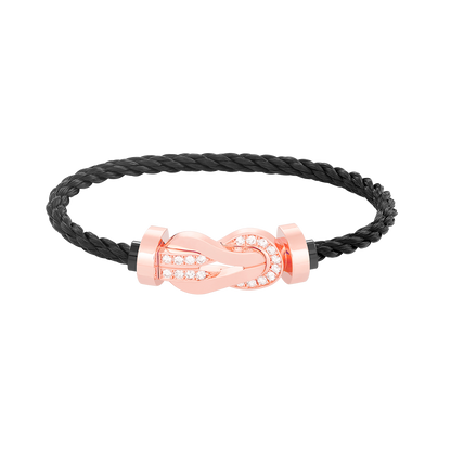 [AuraEcho]CHANCE LARGE 8 FIGURE BUCKLE HALF DIAMOND BRACELET ROSE GOLD