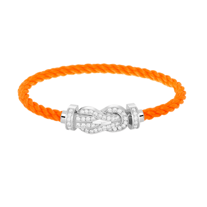 [AuraEcho]CHANCE LARGE 8 FIGURE BUCKLE FULL DIAMOND BRACELET SILVER