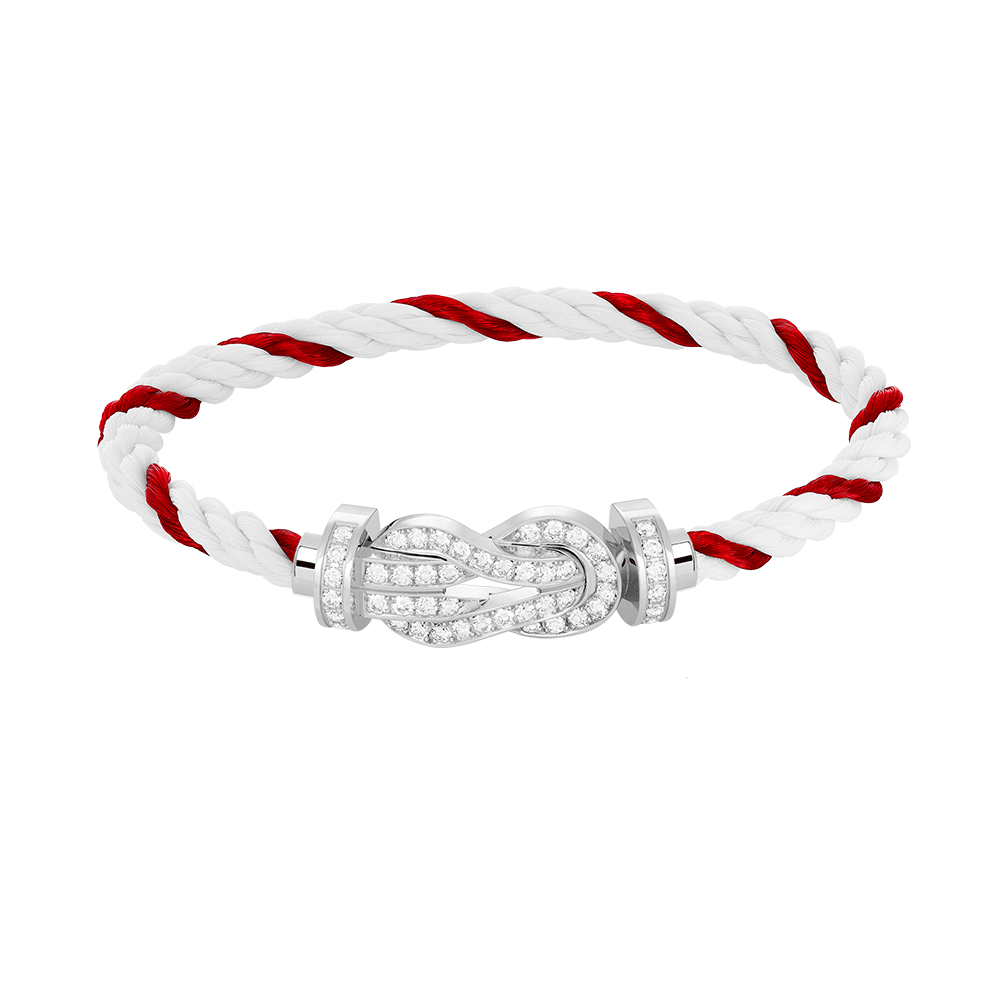 [AuraEcho]CHANCE LARGE 8 FIGURE BUCKLE FULL DIAMOND BRACELET SILVER