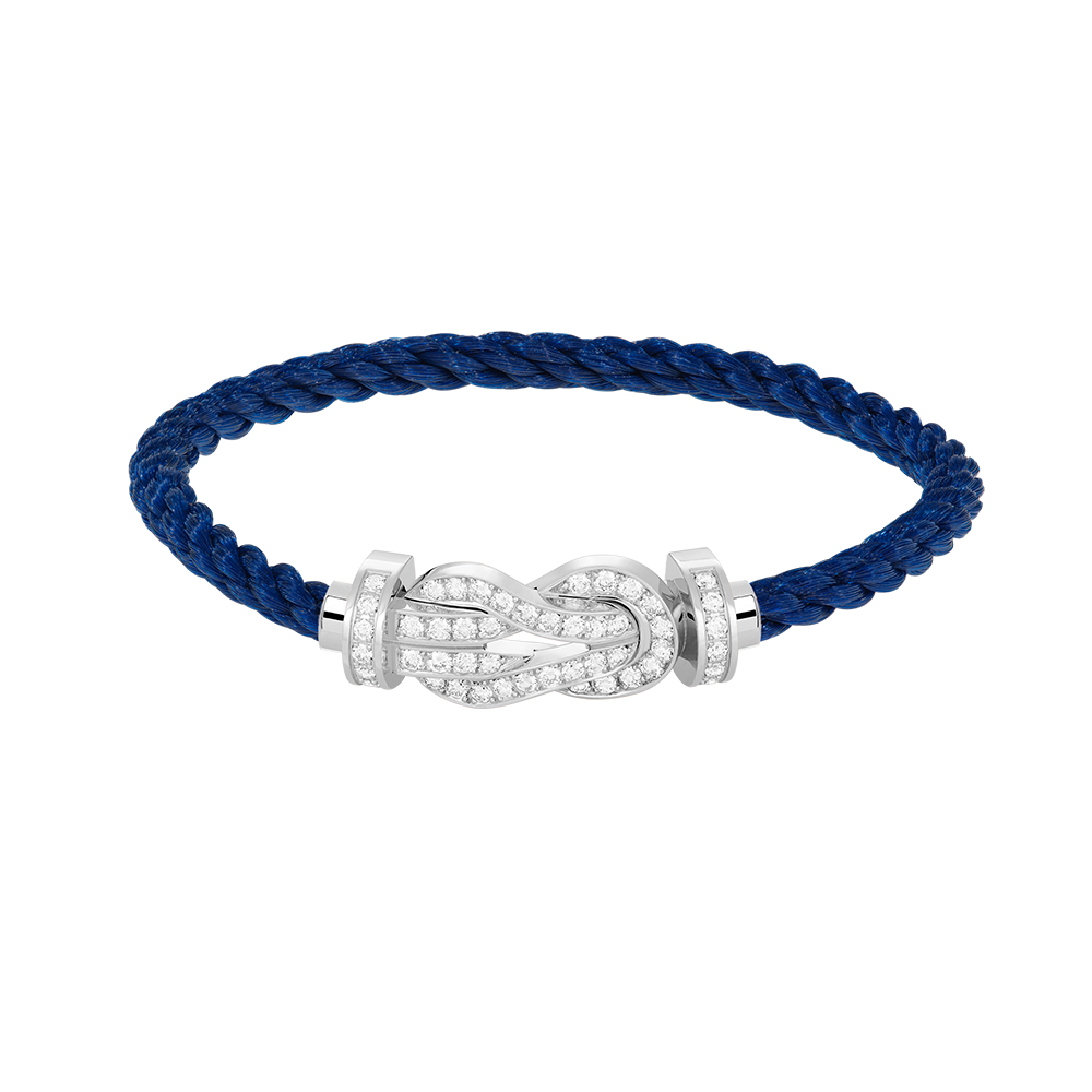 [AuraEcho]CHANCE LARGE 8 FIGURE BUCKLE FULL DIAMOND BRACELET SILVER