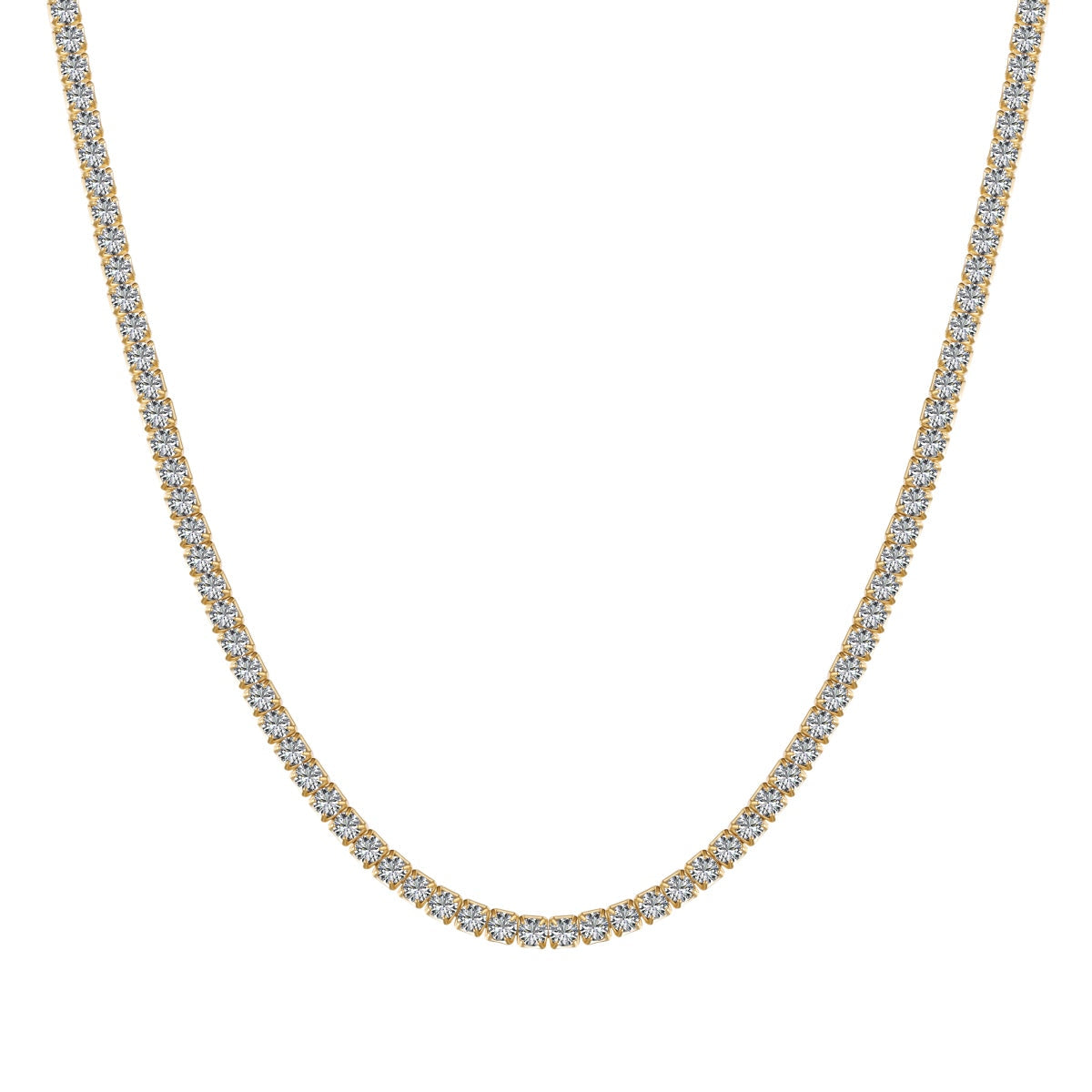 [AuraEcho]Delicate Round Shape Tennis Necklace