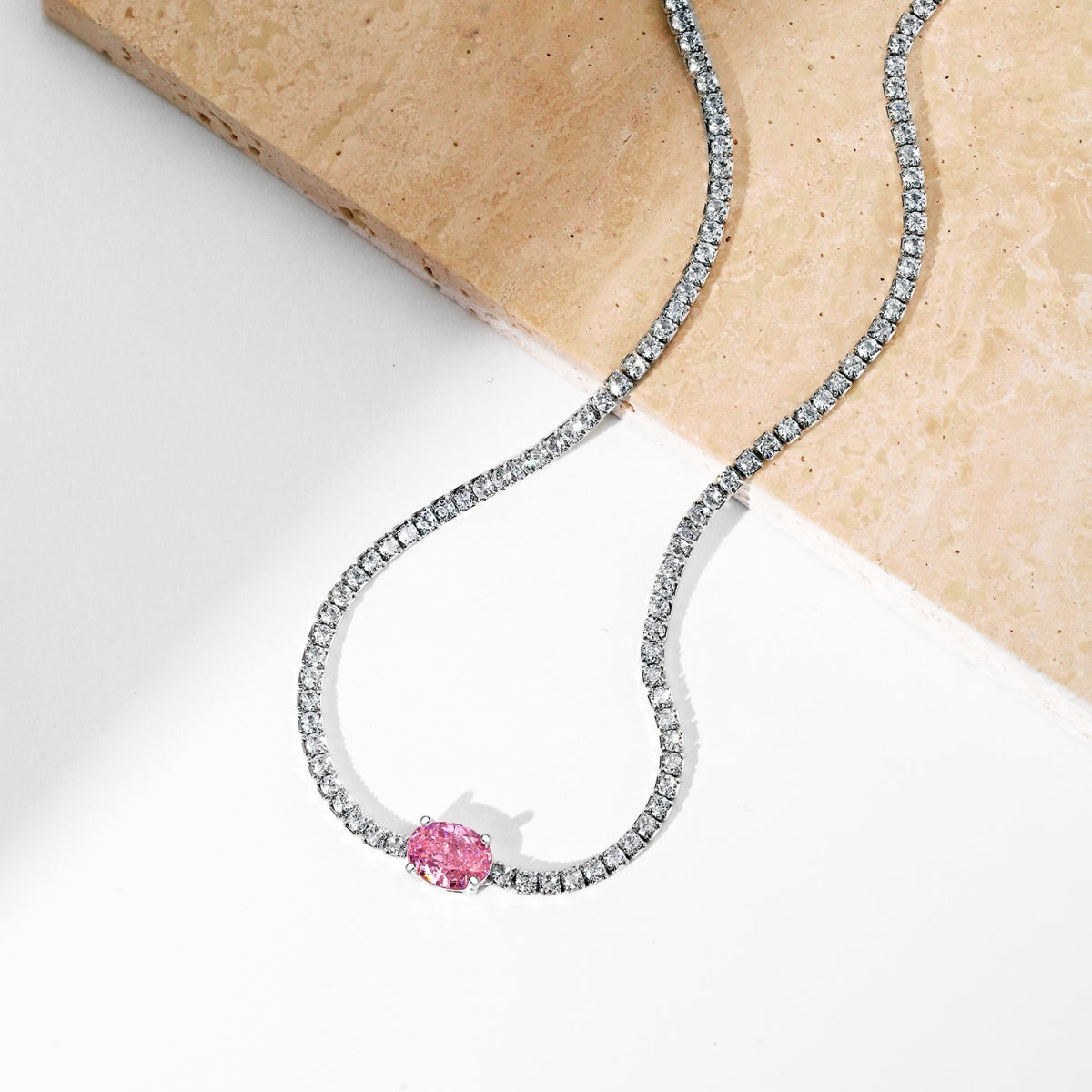 [AuraEcho]1.0 Carat Shining Oval Cut Necklace