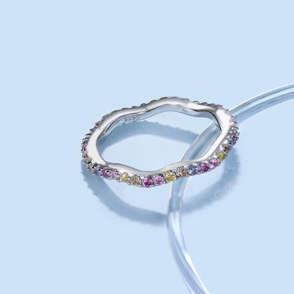 [AuraEcho]Dainty Colorful Round Cut Party Ring