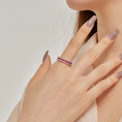 [AuraEcho]Delicate Colorful Round Cut Daily Ring