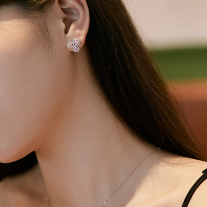 [AuraEcho]Ornate Flower Shape Pear Cut Lover Earrings