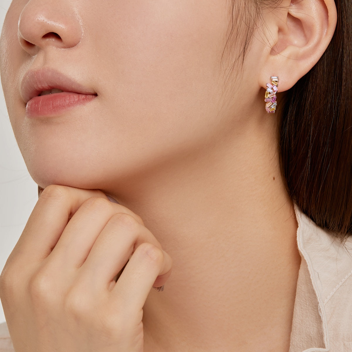 [AuraEcho]Dazzling Colorful Emerald Cut Daily Earrings
