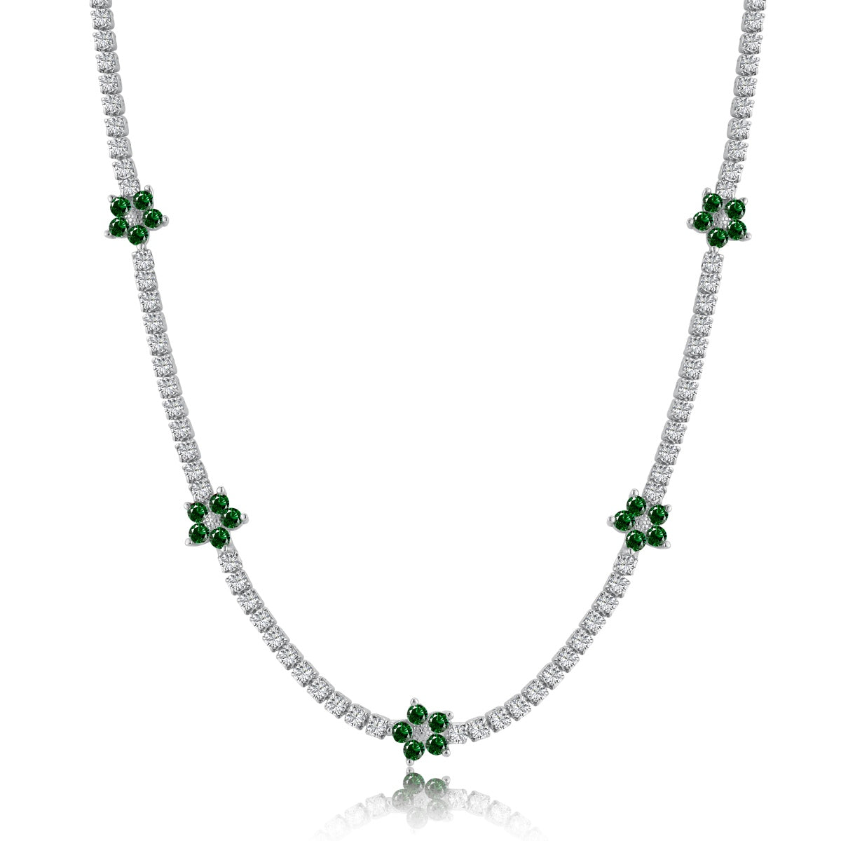 [AuraEcho]Luxurious Colorful Flower Tennis Necklace