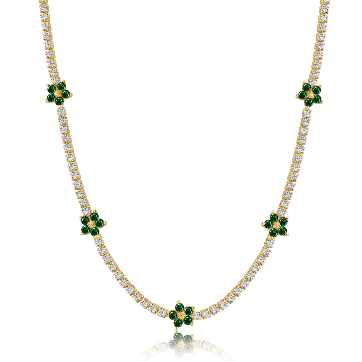 [AuraEcho]Luxurious Colorful Flower Tennis Necklace