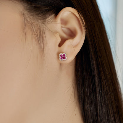 [AuraEcho]Four-Leaf Clover Flower Shaped Earrings