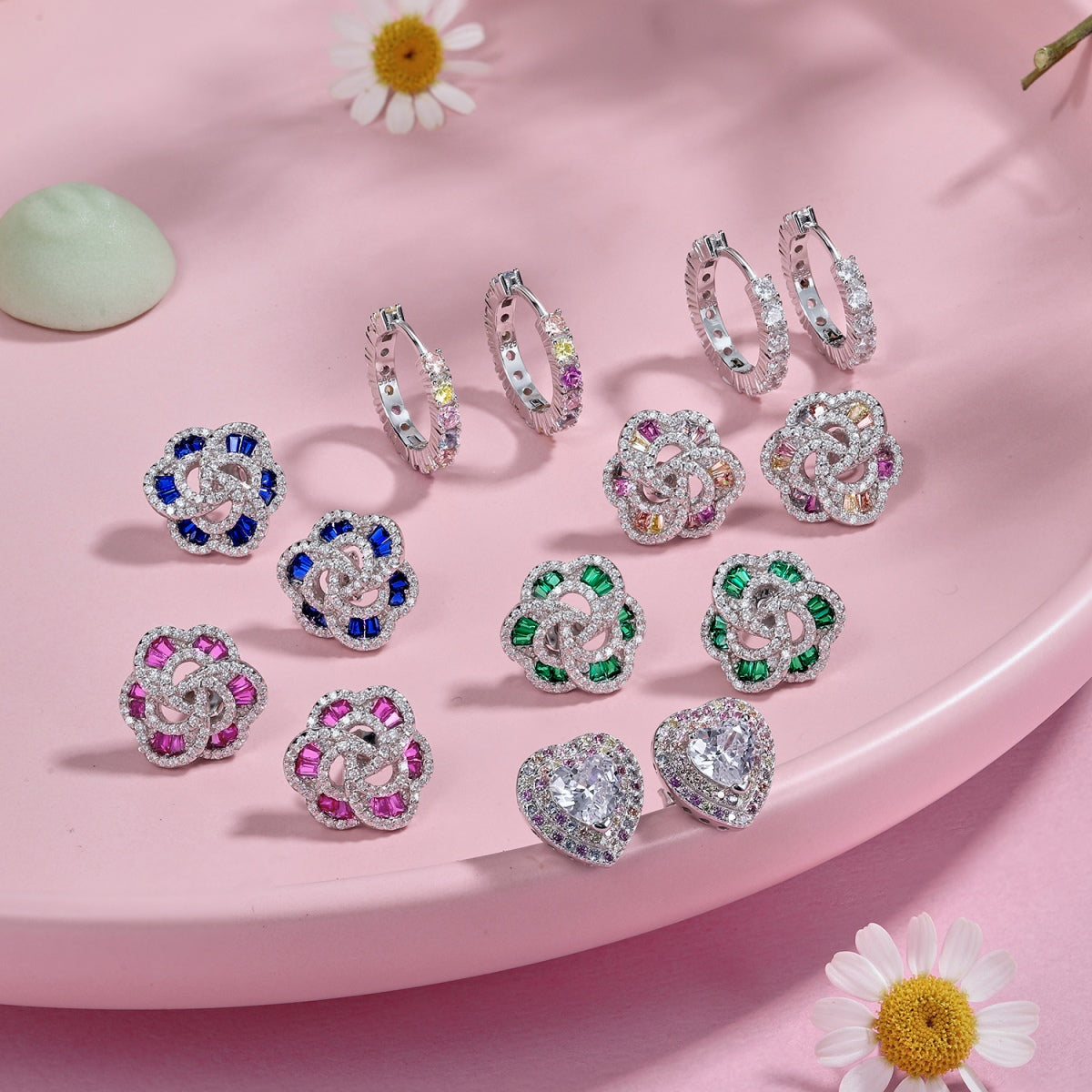 [AuraEcho]Dazzling Heart Shape Lover Earrings
