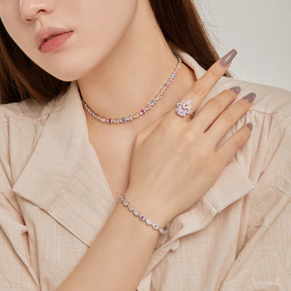[AuraEcho]Radiant Colorful Rainbow Necklace