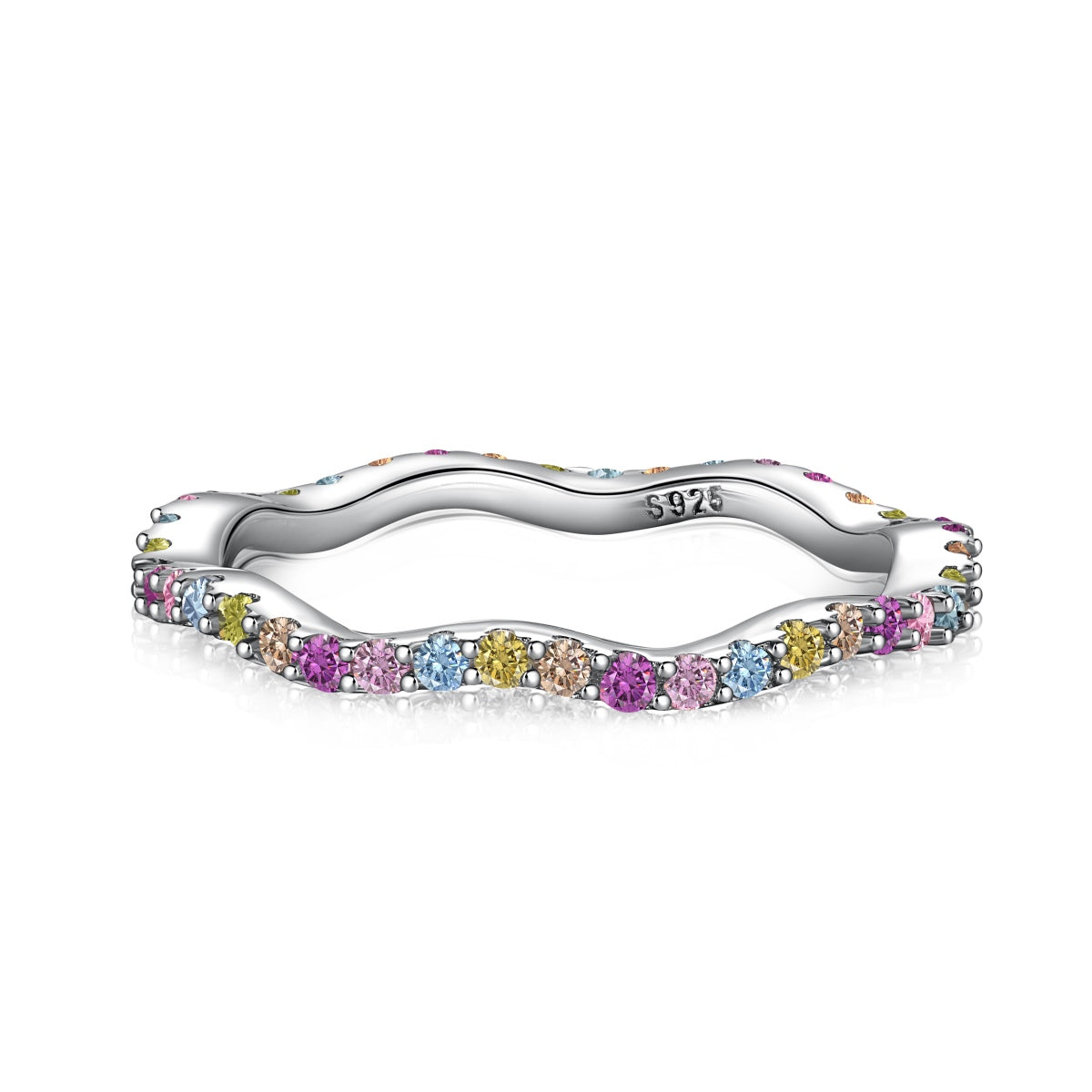 [AuraEcho]Dainty Colorful Round Cut Party Ring