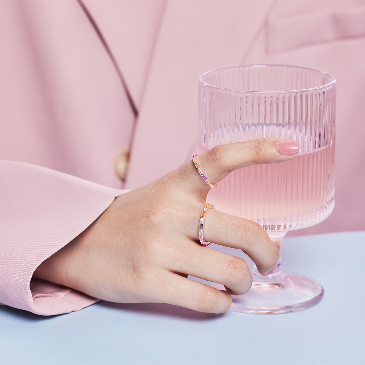 [AuraEcho]Lively In Shades Elegant Radiant Cut Daily Ring