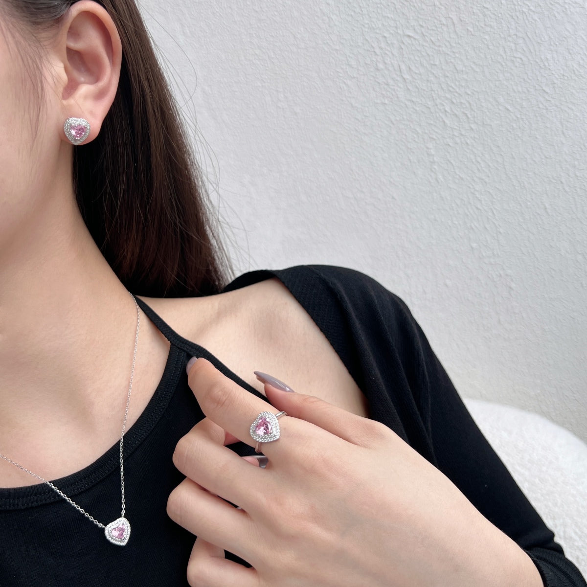 [AuraEcho]Dazzling Heart Shape Lover Earrings