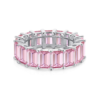 [AuraEcho]0.75 Carat Elegant Emerald Cut Tennis Ring