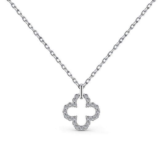 [AuraEcho]Four-Leaf Clover Hollow Design Exquisite Necklace