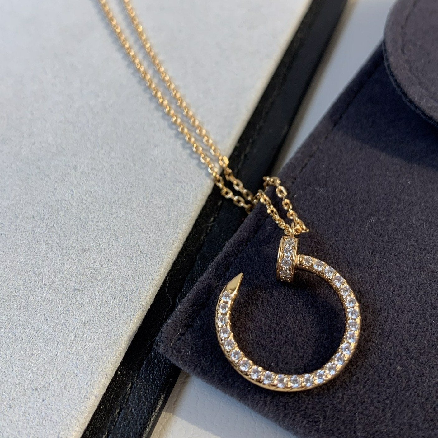 [AuraEcho]JUSTE NECKLACE PINK GOLD DIAMONDS