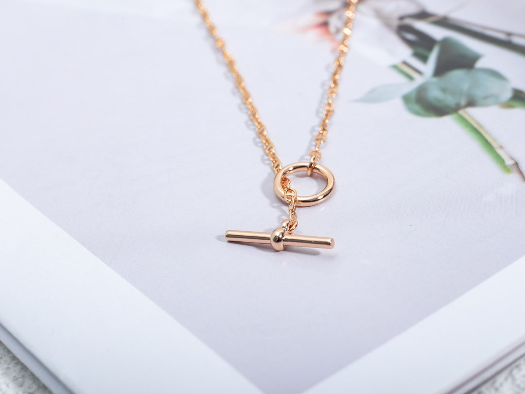 [AuraEcho]ECHAPPEE NECKLACE PINK GOLD