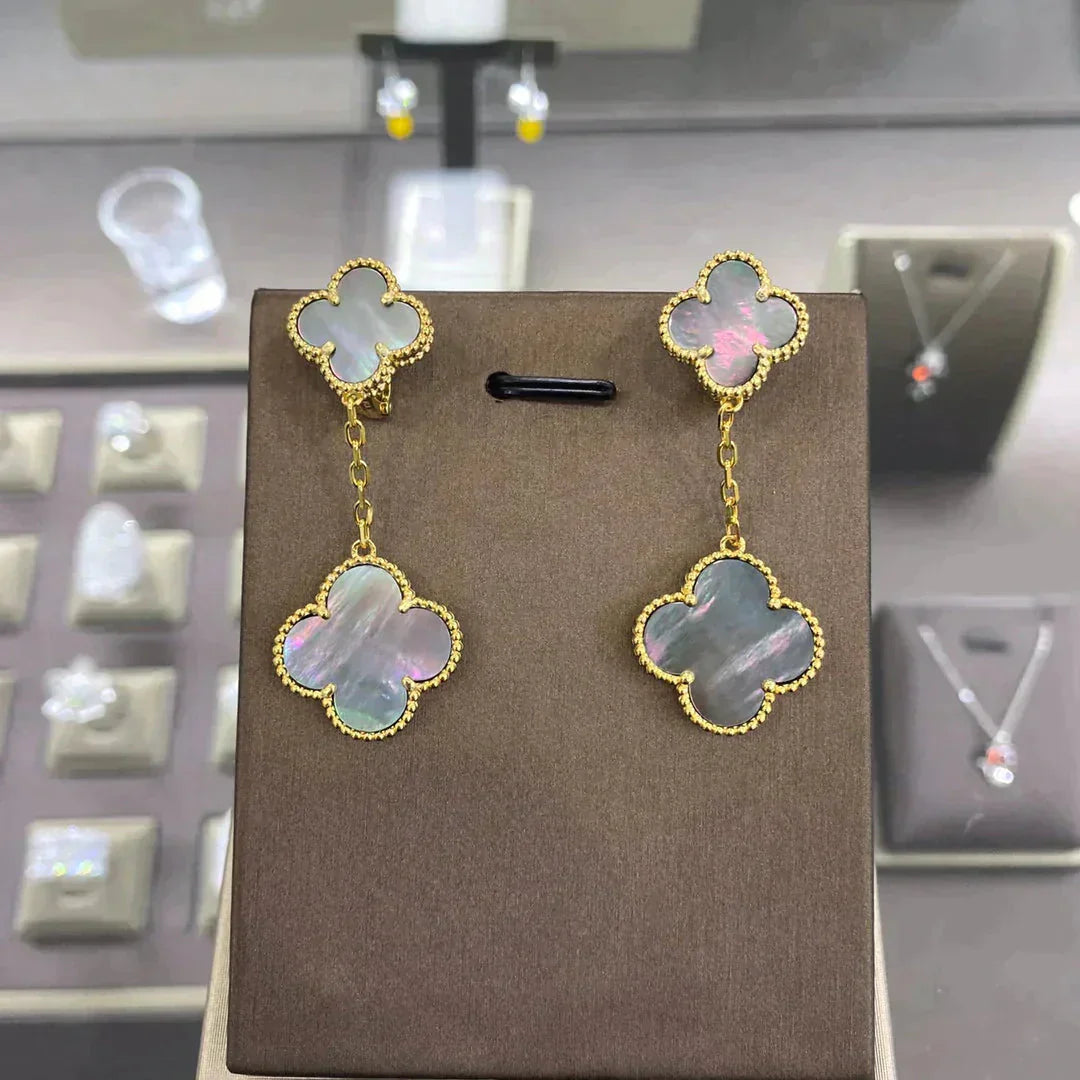 [AuraEcho]CLOVER 2 MOTIFS  EARRINGS (MULTIPLE CHOICESC