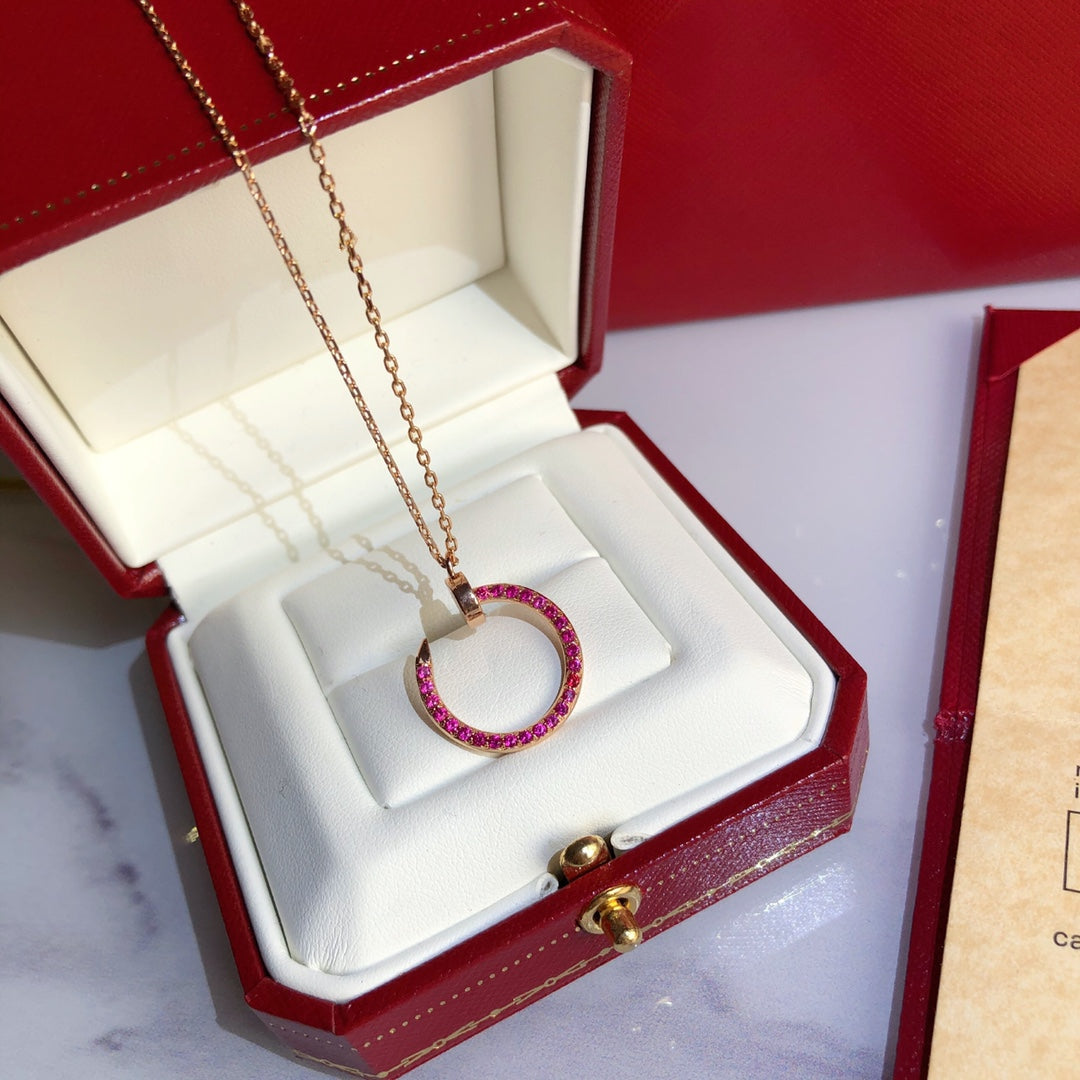 [AuraEcho]JUSTE NECKLACE GOLD RED DIAMONDS