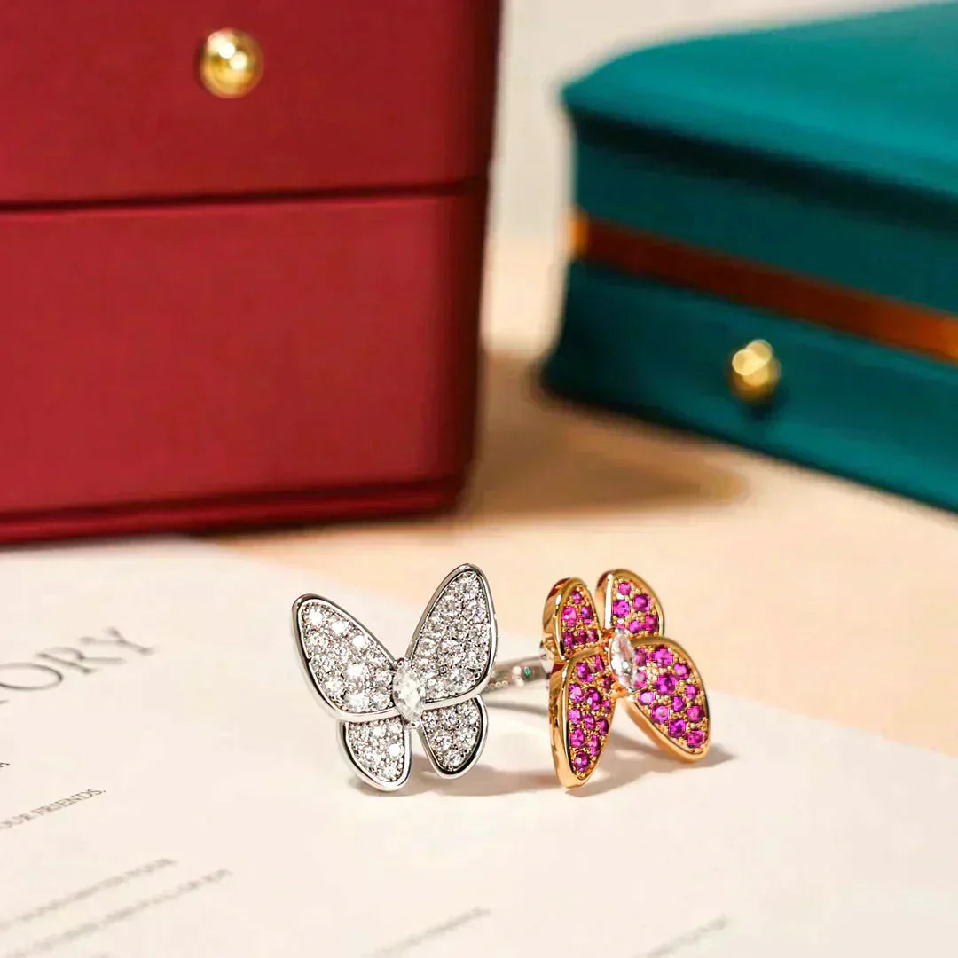 [AuraEcho]TWIN BUTTERFLY DIAMOND RING