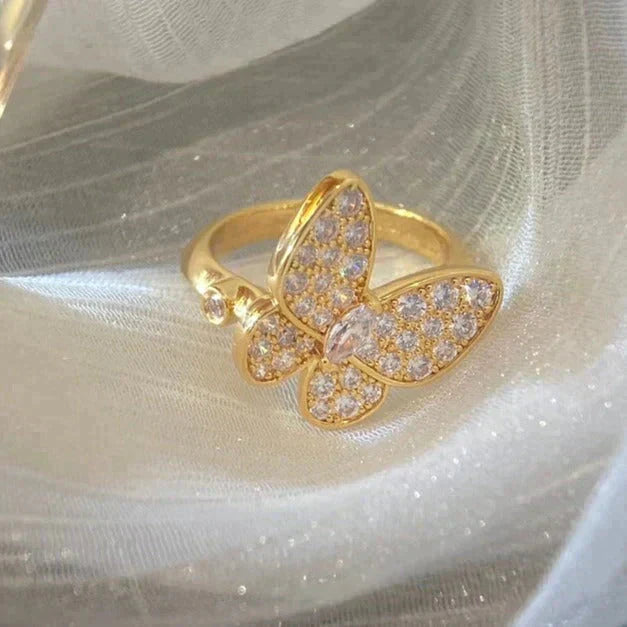 [AuraEcho]BUTTERFLY DIAMOND RING