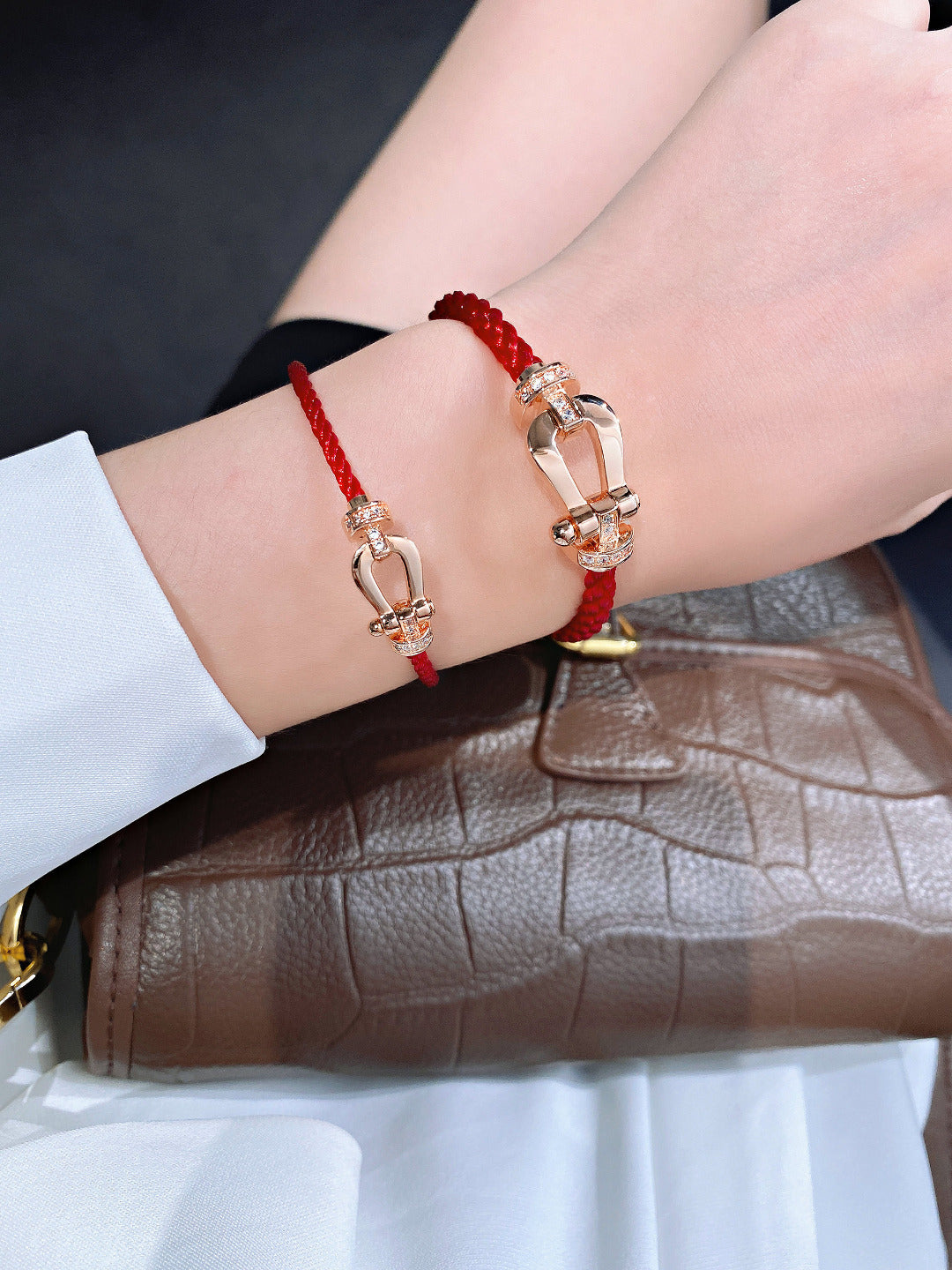 [AuraEcho]FORCE 10 HALF DIAMOND PINK GOLD RED CORDERI LARGE AND MEDIUM MODEL