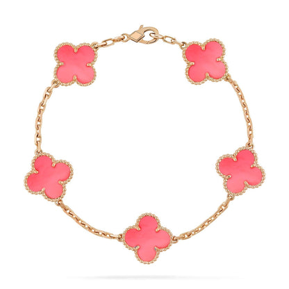 [AuraEcho]CLOVER 5 PINK MOP BRACELET