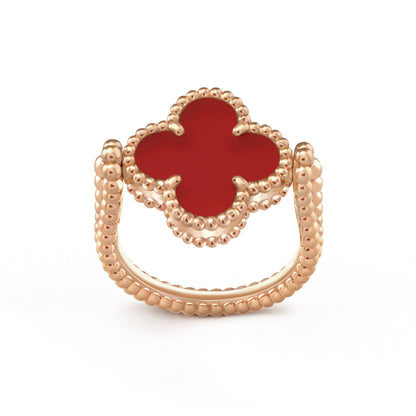 [AuraEcho]CLOVER RIVERSIBLE PINK GOLD RING