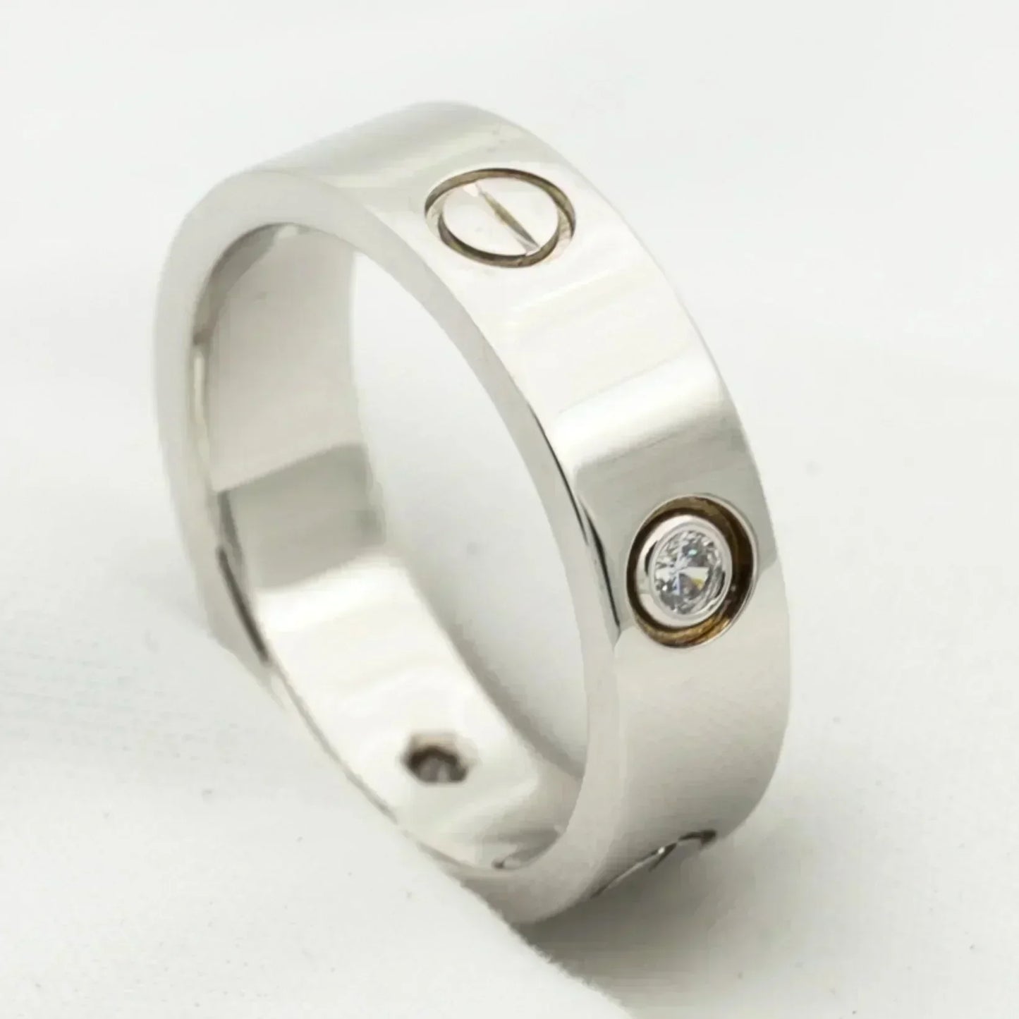 [AuraEcho]LOVE RING 5.5MM 3 DIAMONDS SILVER