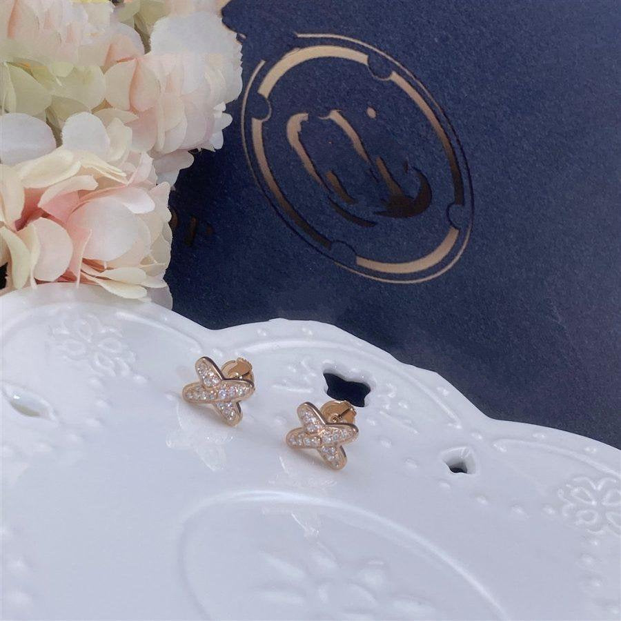 [AuraEcho]JEUX DE PINK GOLD DIAMOND EARRINGS