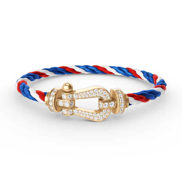 [AuraEcho]FORCE LARGE HORSESHOE FULL DIAMOND BRACELET GOLD