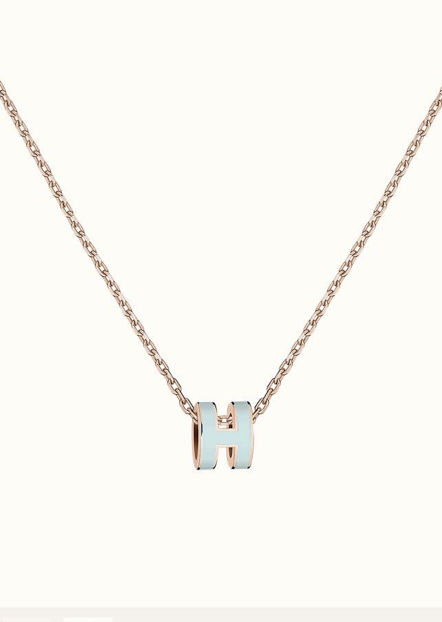 [AuraEcho]POP H LIGHT BLUE NECKLACE