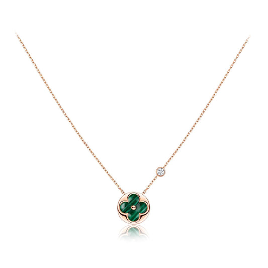 [AuraEcho]SUN PEDANT PINK GOLD 1 DIAMOND NECKLACE