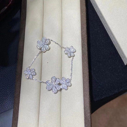[AuraEcho]FRIVOLE SILVER 5 FLOWERS BRACELET