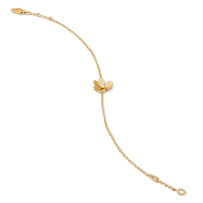 [AuraEcho]FRIVOLE GOLD FLOWER PINK MALACHITE BRACELET