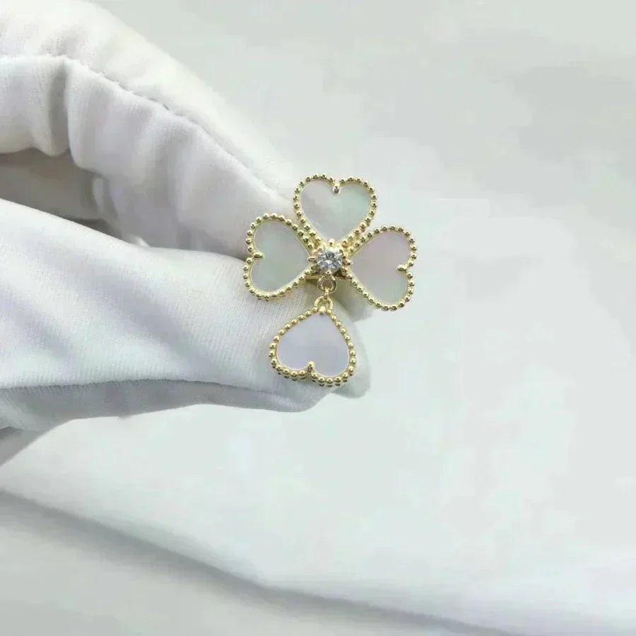 [AuraEcho]SWEET CLOVER WHITE MOP RING