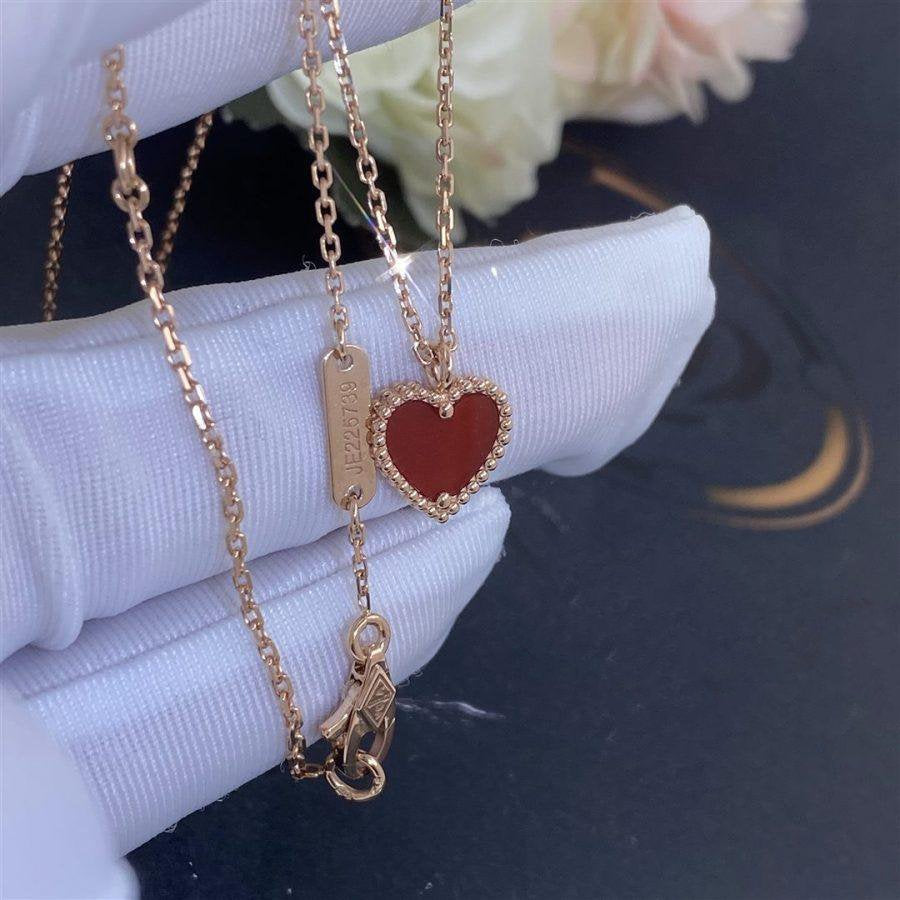 [AuraEcho]SWEET CLOVER CARNELIAN HEART NECKLACE