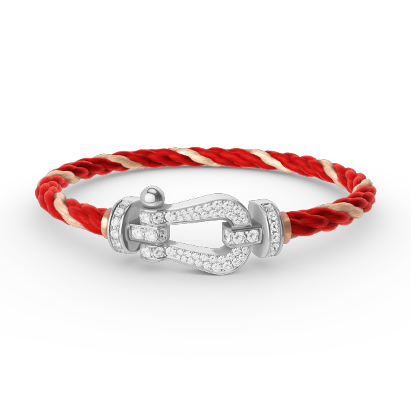 [AuraEcho]FORCE LARGE HORSESHOE FULL DIAMOND BRACELET SILVER